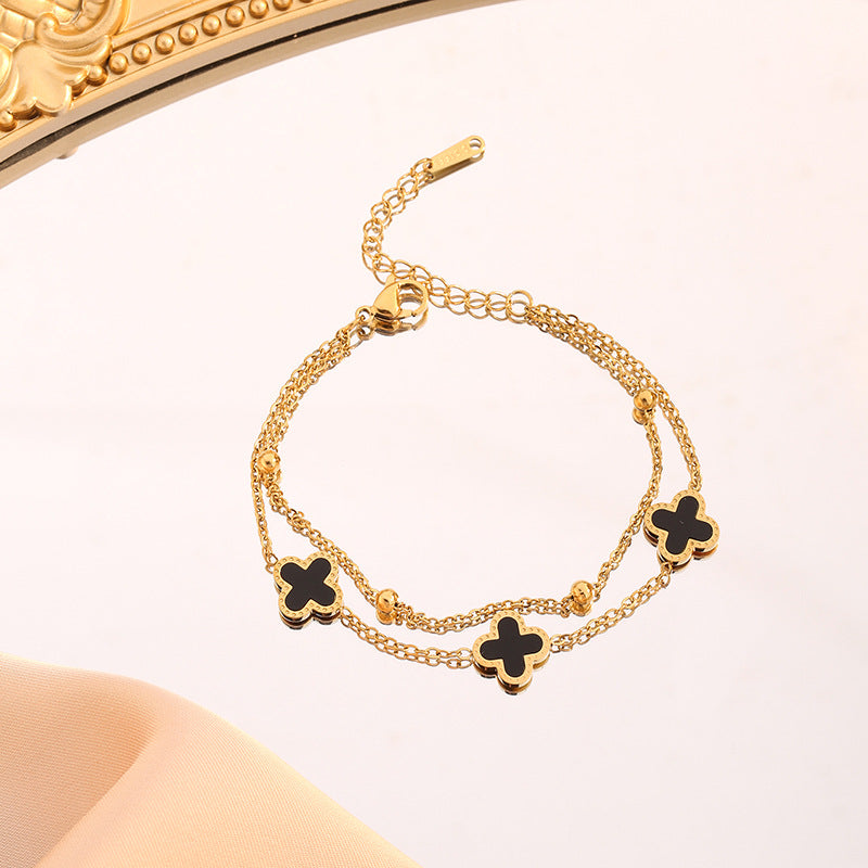Women's Fashion Chain Titanium Steel Rose Gold Bracelets