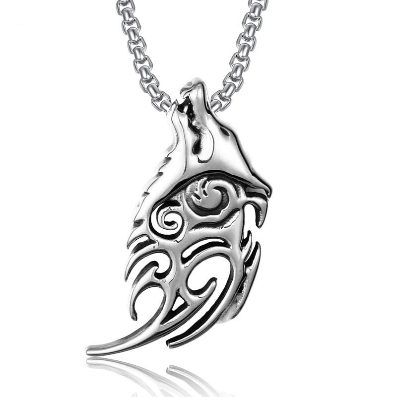 Men's Vintage Cross Ghost Head Titanium Fashion Necklaces