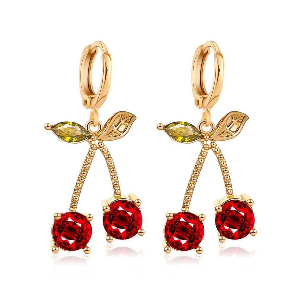 Long Cherry Style Creative Design Cute Earrings