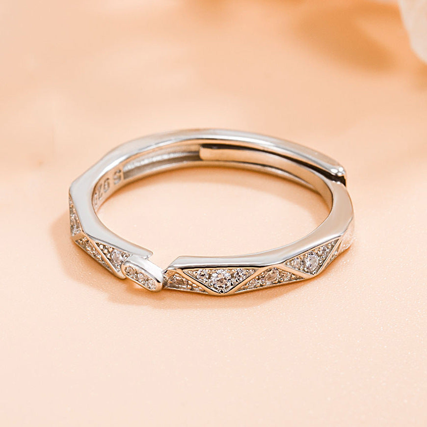Love Couple Simple Opening Design Valentine's Rings
