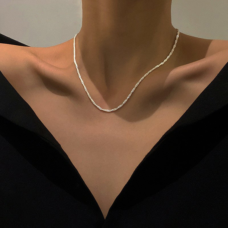 Luxury Starry Sparkling Titanium Steel Female Necklaces
