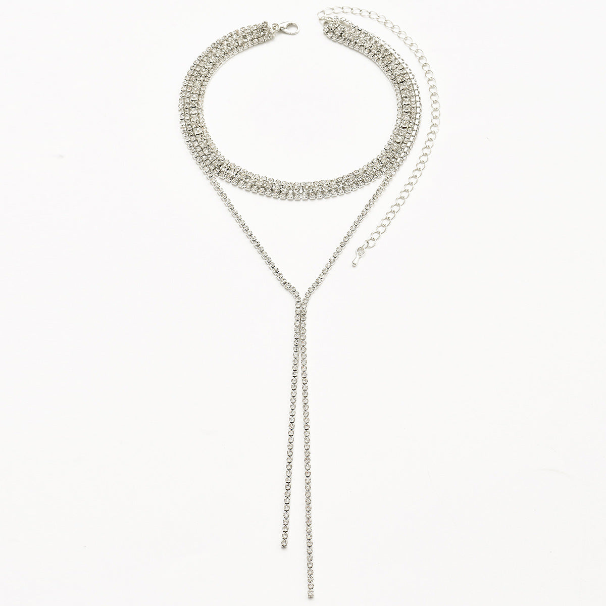 Exaggerated Minority Fashion Rhinestone Light Luxury Tassel Dinner Ball Necklaces