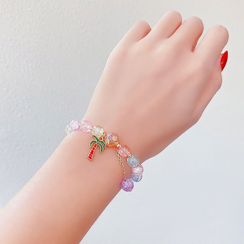 Hand Beading Glass Cute Princess Cartoon Bracelets