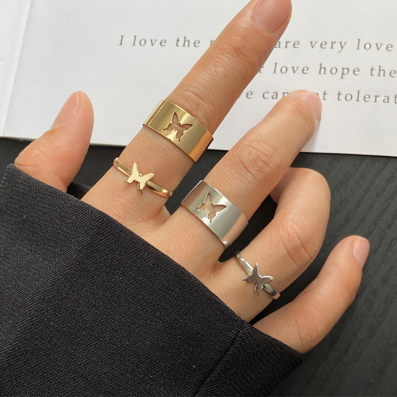 Suit 2 Set Creative Personality Butterfly Rings