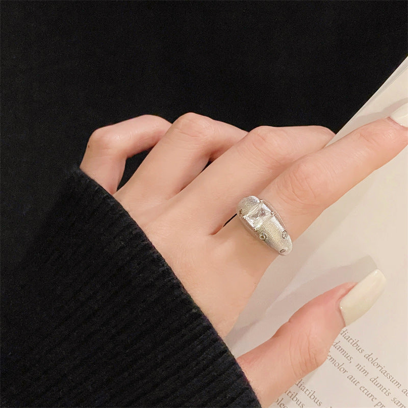 Brushed Advanced Texture Vintage Open Design Light Rings