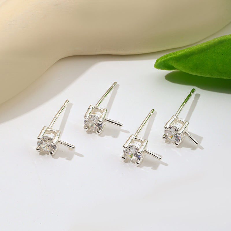 Gold-plated Pearl Accessories Micro Inlaid Zircon Earrings