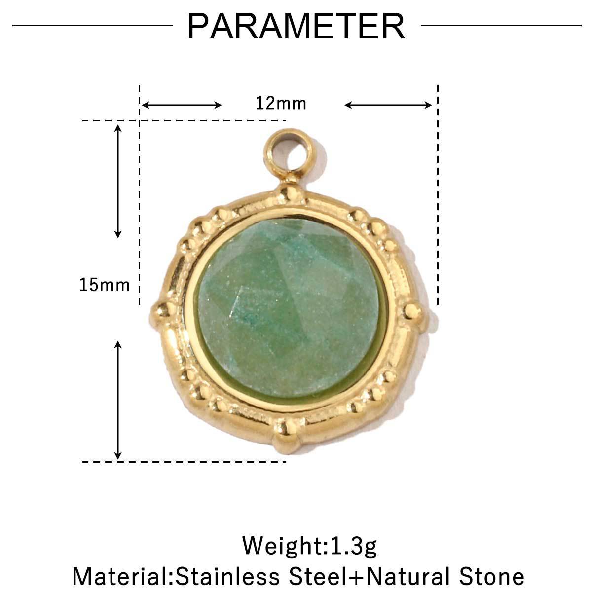 Women's Sun Natural Stone Titanium Steel Gold White Shell Pendants