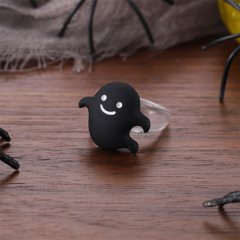 Creative Halloween Series Resin Cartoon Pumpkin Rings