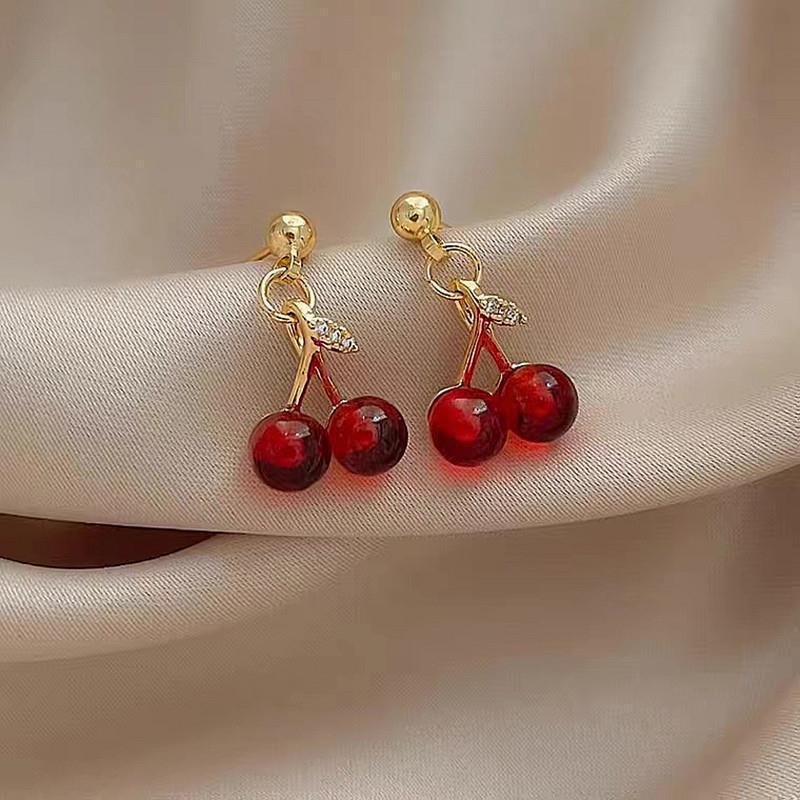 Cherry Simple Compact Temperament Wild Wind Earrings