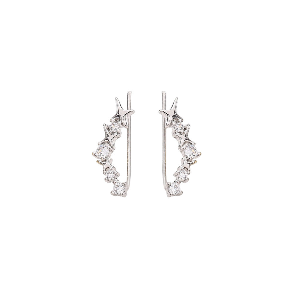 Stars Zircon Simple Korean Style Niche Earrings