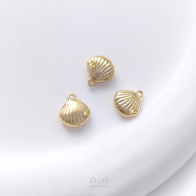 Color Retaining Bag Gold Marine Life Conch Scallop Starfish Pendants