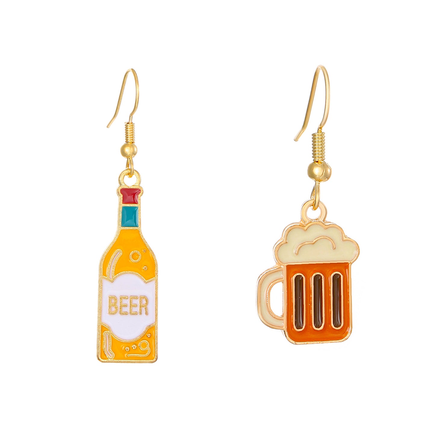 Simulation Beer Female Creative Design Acrylic Earrings