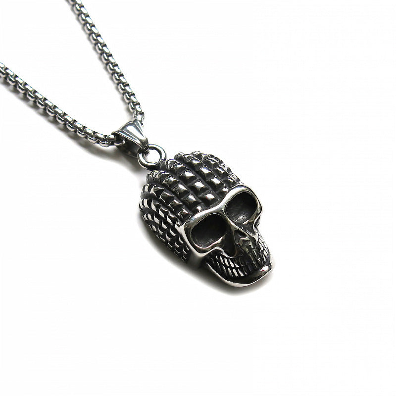 Men's Vintage Cross Ghost Head Titanium Fashion Necklaces