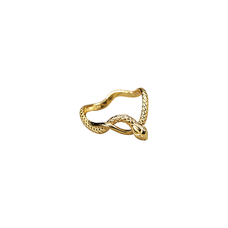 Niche Chinese Ancient Style Golden Snake Rings