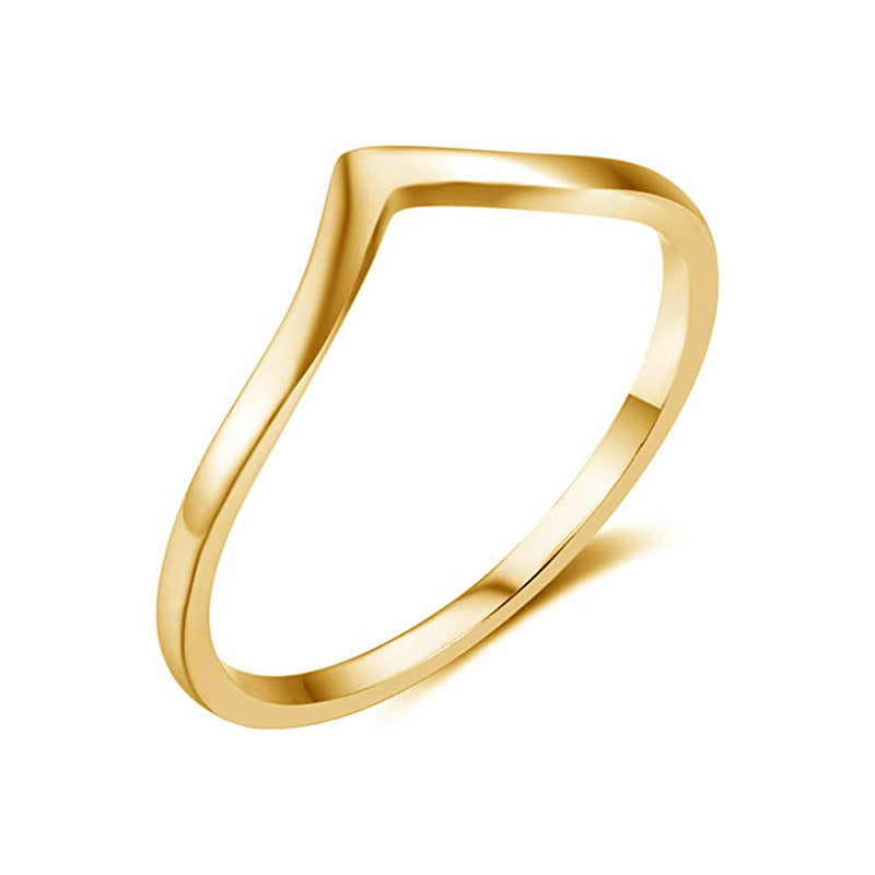 Women's Peach Heart Shaped Love Titanium Steel Glossy Rings
