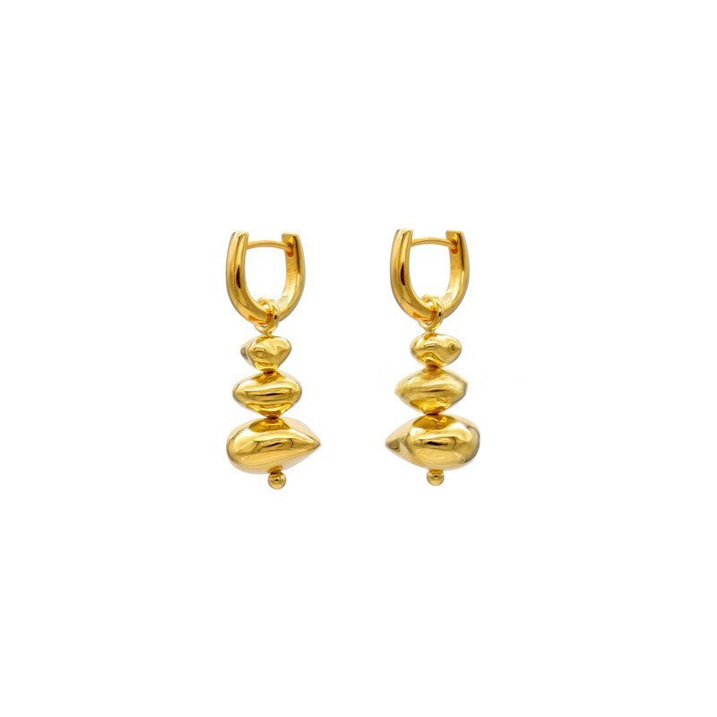 Women's Exquisite Elegant Stacked Stone Gold Sier Earrings
