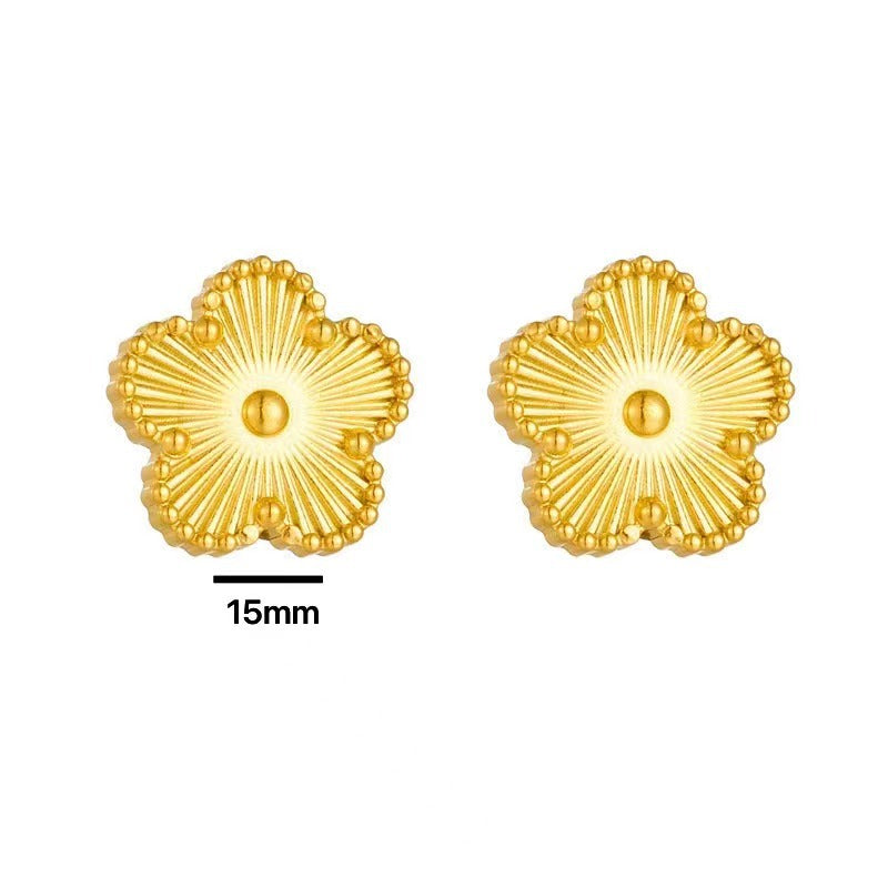 Elegant Five-leaf Flower Jewelry Suit Clover Laser Titanium Necklaces