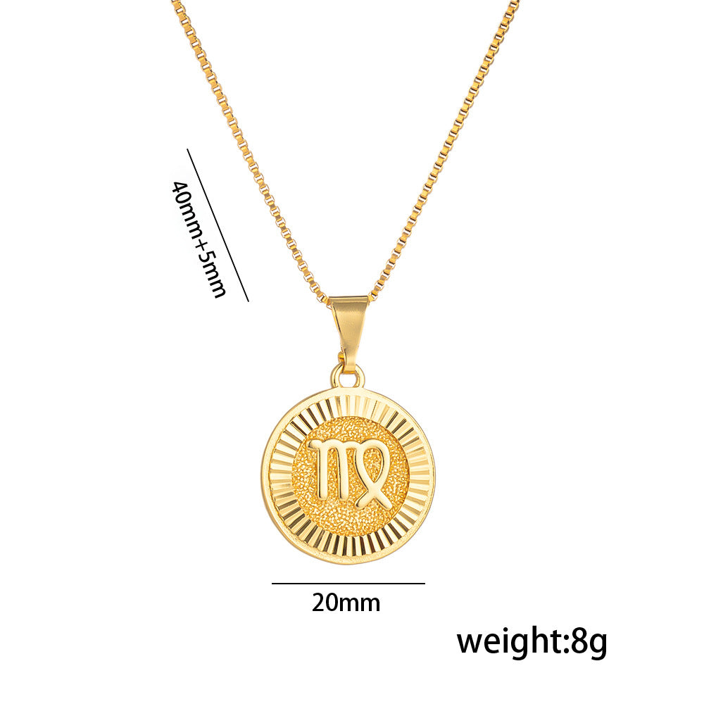 Fashion Twee Constellation Symbol Letter Image Graphic Necklaces