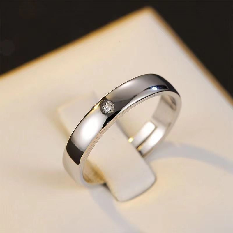 Artificial Diamond Couple Simple Fashion Imitation Rings