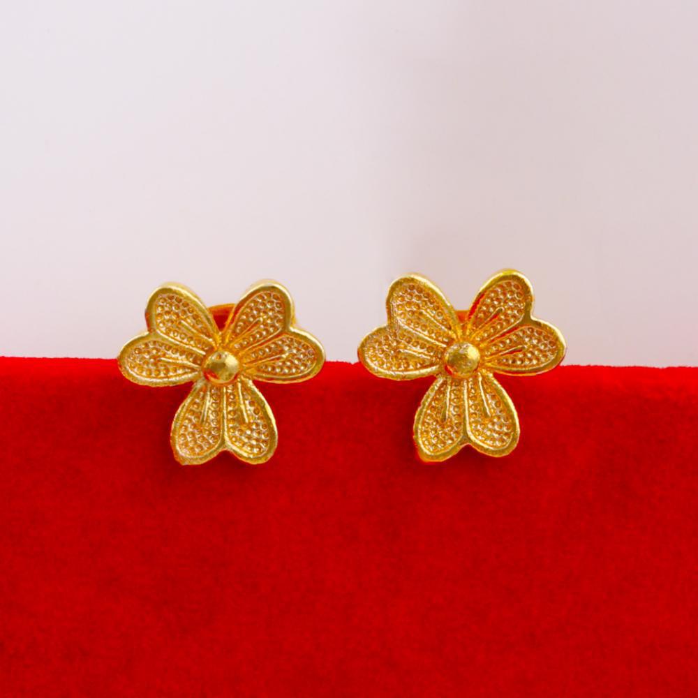 Women's Vietnam Placer Gold Simple Flower Simulation Rings