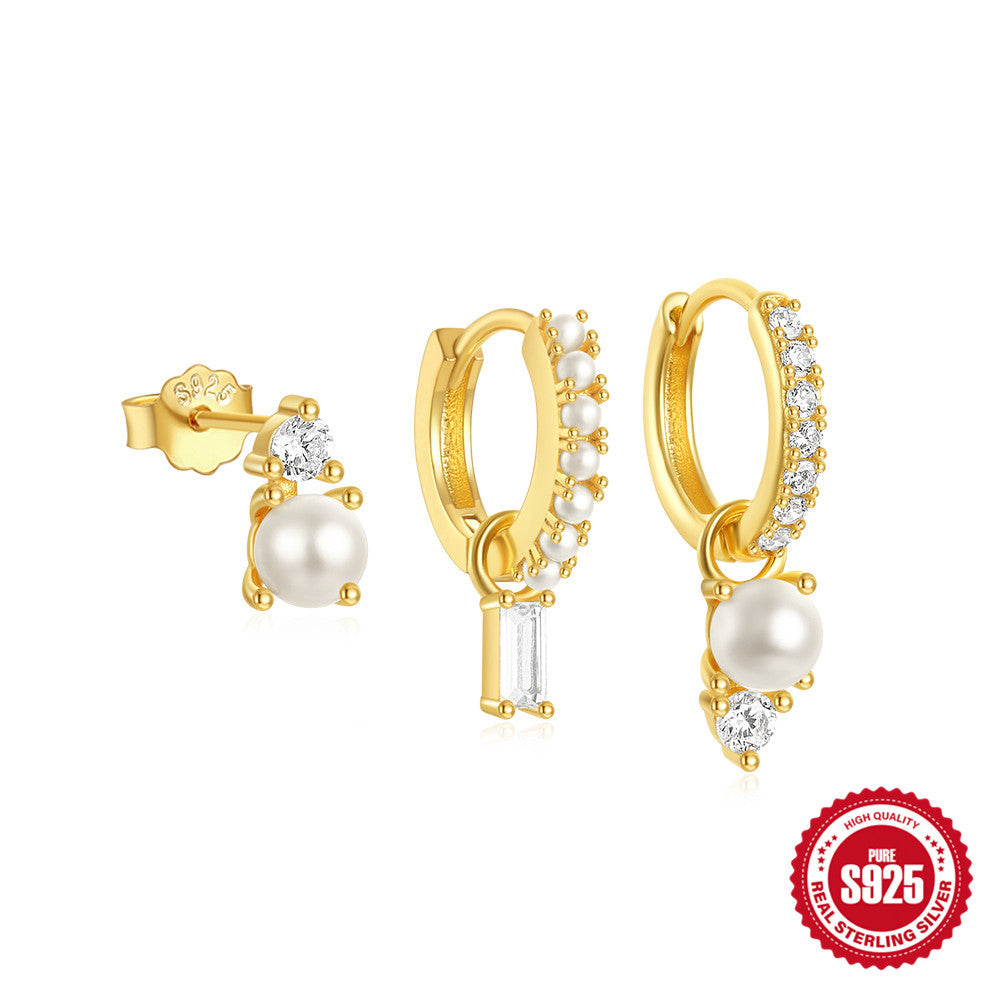 Sier Devil's Eye Eight Mang Star Earrings
