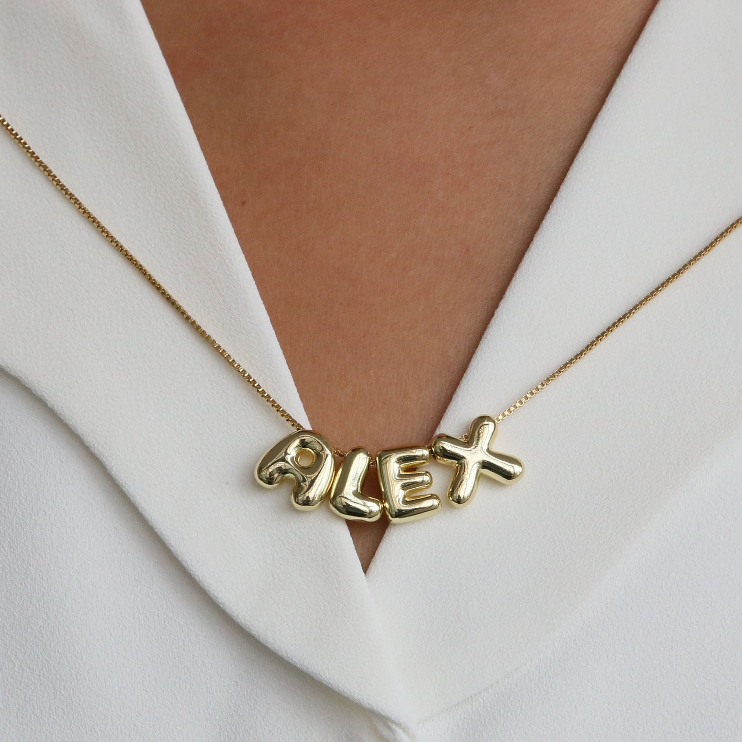 Gold Copper Bubble Balloon English Name Pendants