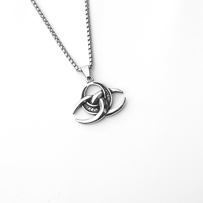 Men's Vintage Cross Ghost Head Titanium Fashion Necklaces