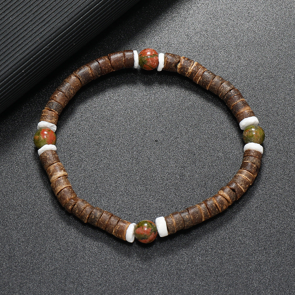 Ornament Simple Coconut Shell Natural Turquoise Bracelets
