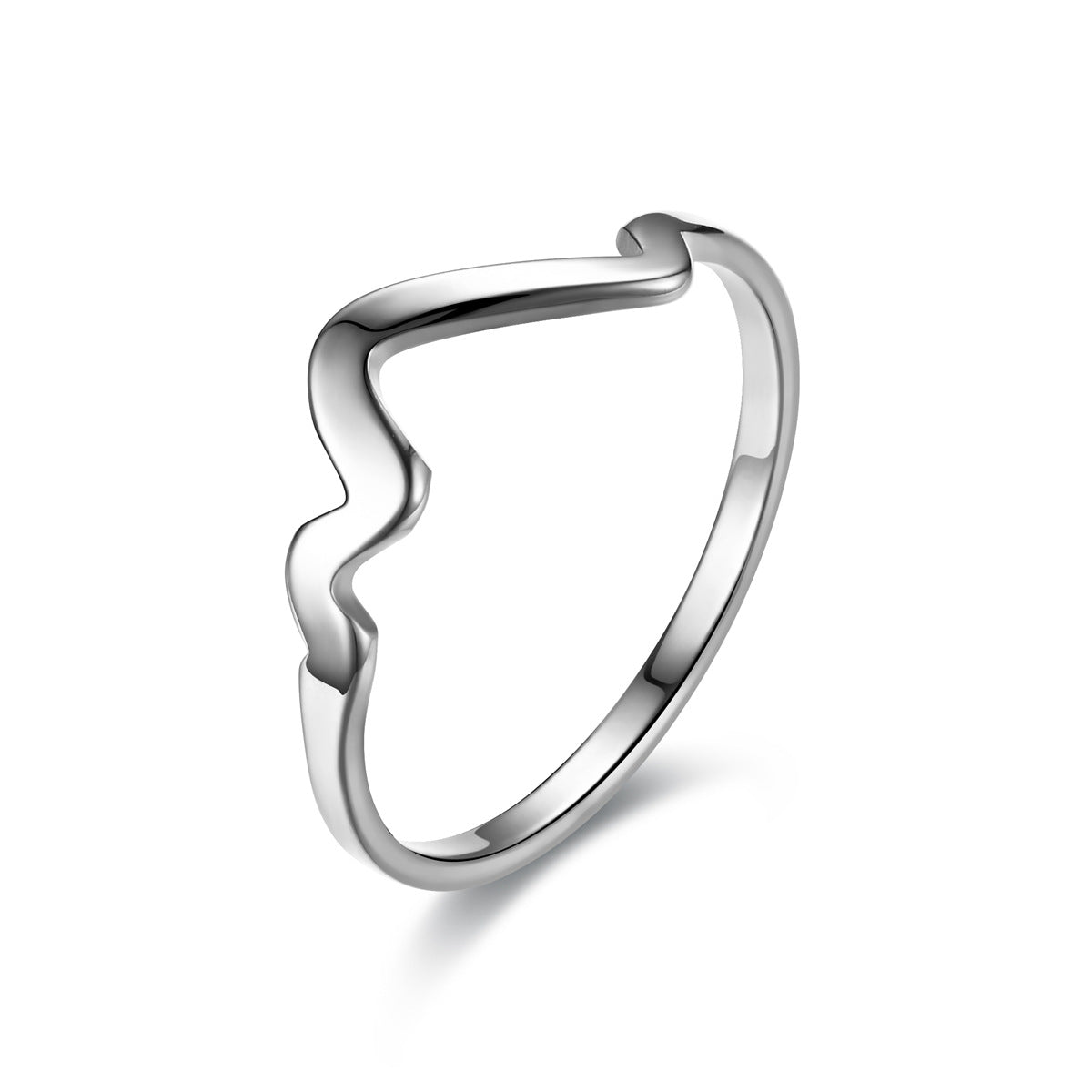 Korean Style Titanium Steel Irregular Female Ecg Rings
