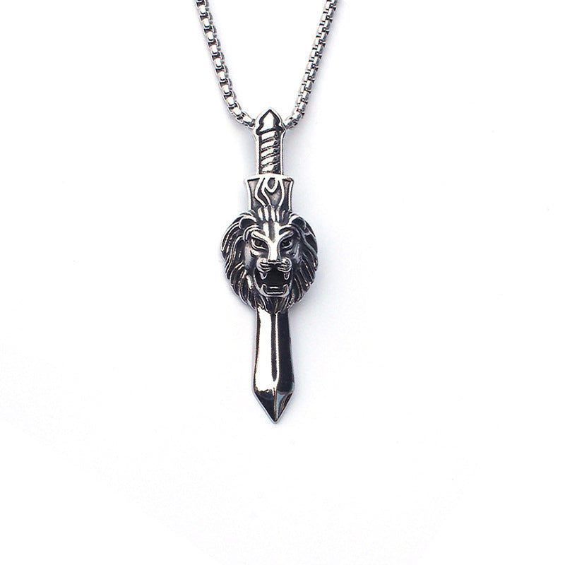 Men's Vintage Cross Ghost Head Titanium Fashion Necklaces