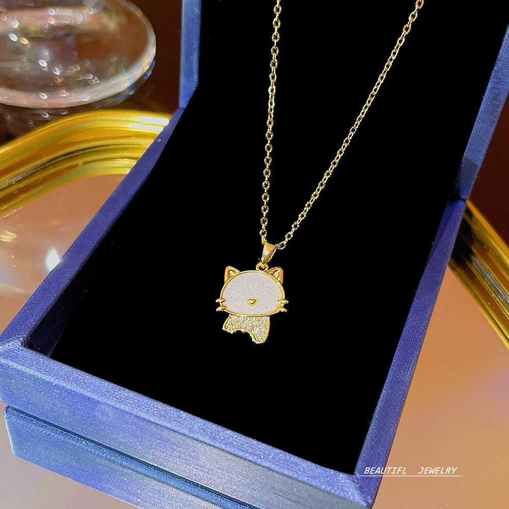 Women's Bow Zircon Clavicle Chain Titanium Steel Necklaces