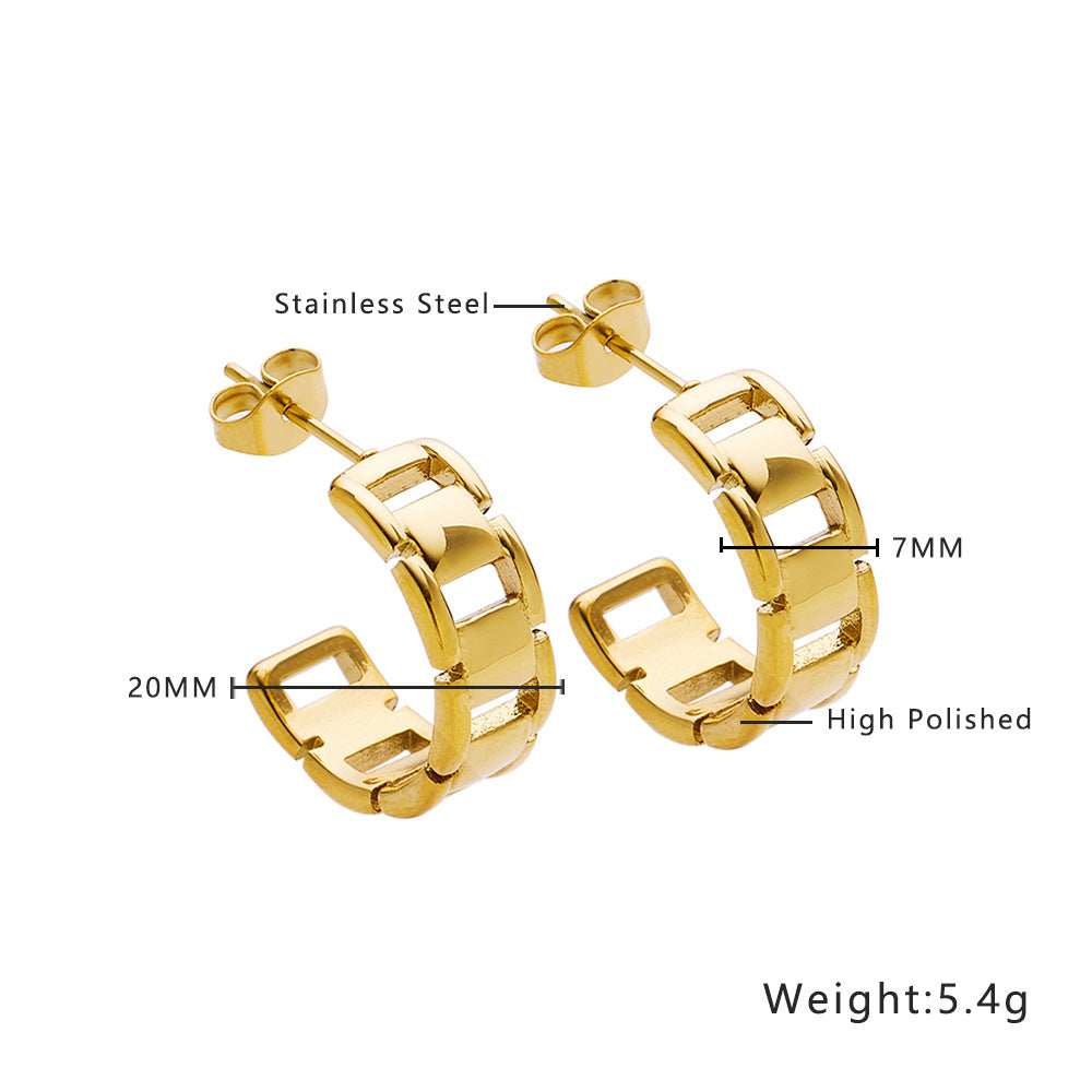 Twist Round Diamond Woven Wheat Ear Earrings