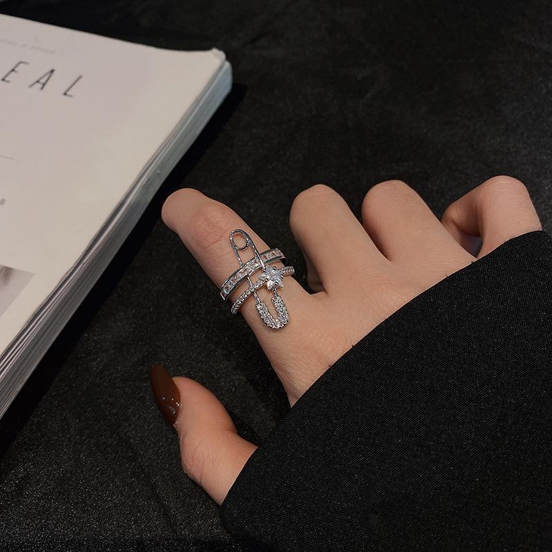 Super Shiny Light Luxury Full Zirconium Open Rings
