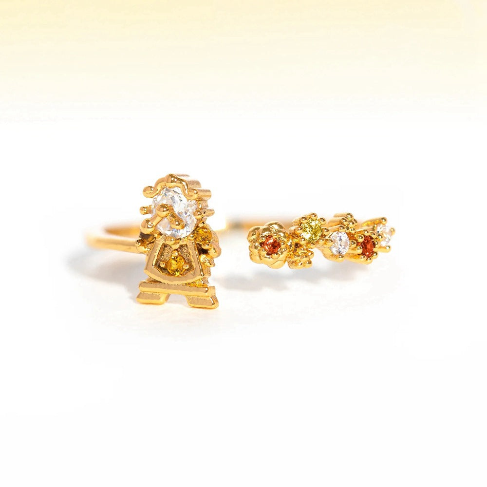 Tale Beauty Beast Little Princess Design Rings