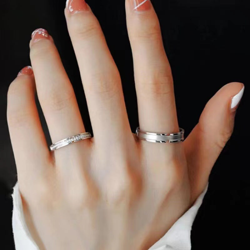 Women's & Men's With White Dews Sterling Sier One Rings