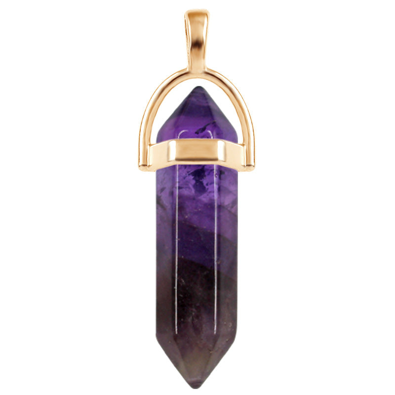 Crystal Hexagon Prism Hexagonal Column Natural Necklaces