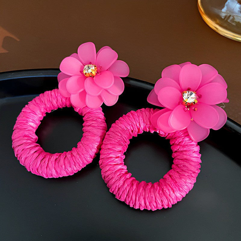 Rope Flower Summer Personalized Small Fresh Fashion Earrings