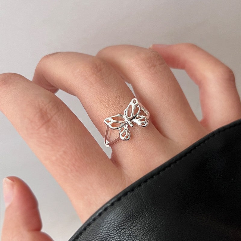 Female Cold Wind Argent Pur Niche Rings