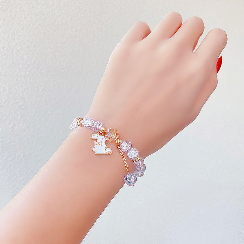 Hand Beading Glass Cute Princess Cartoon Bracelets