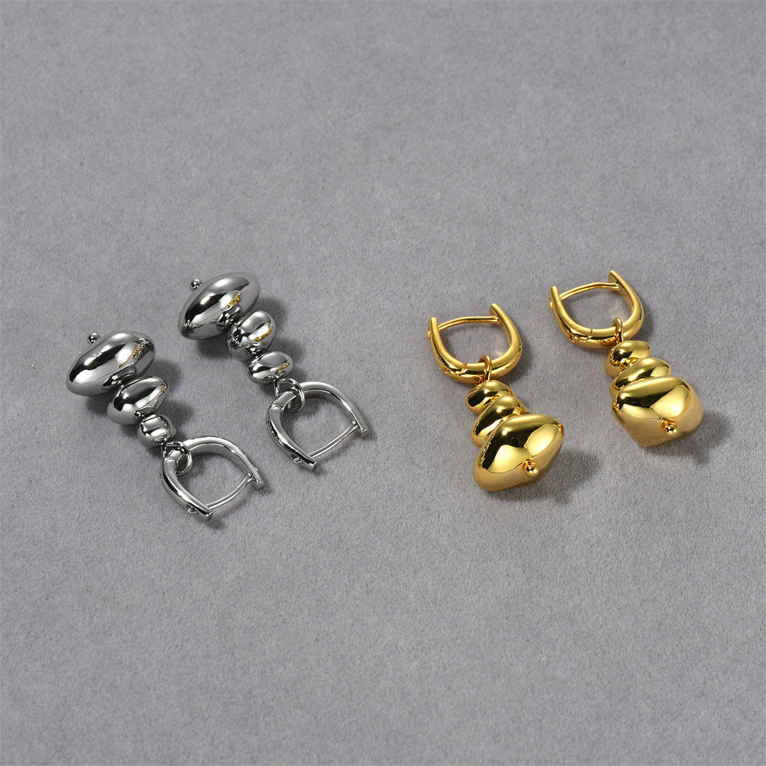 Women's Exquisite Elegant Stacked Stone Gold Sier Earrings