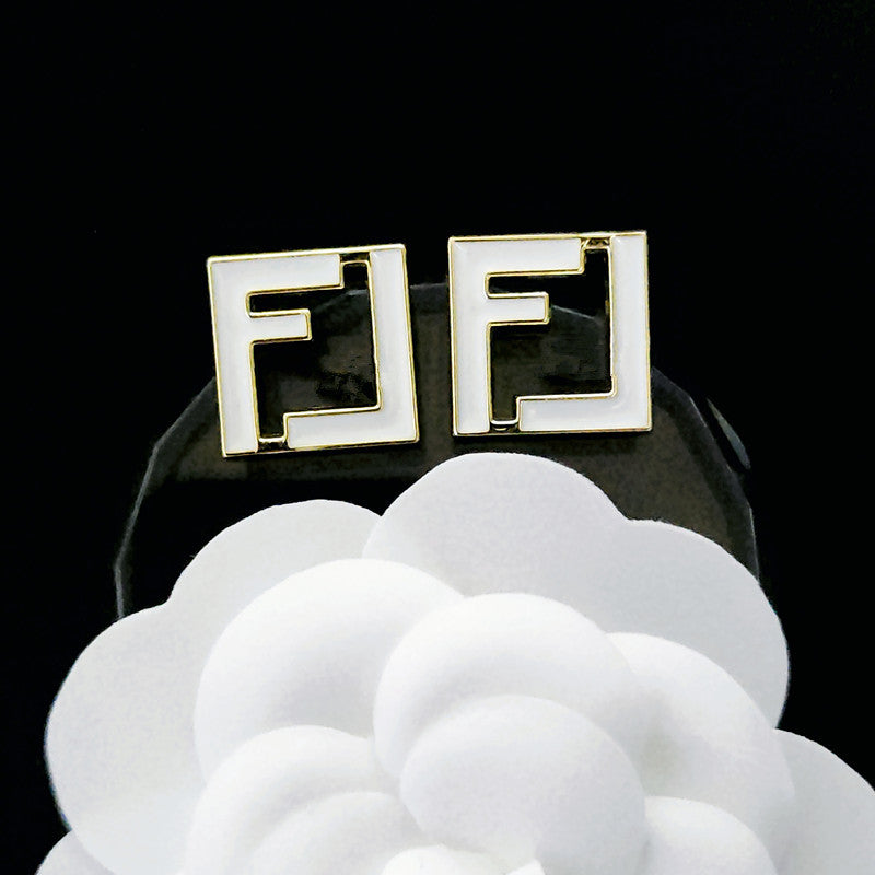 Women's & Men's Quality Collection Trending Rhinestone Letters Sier Earrings