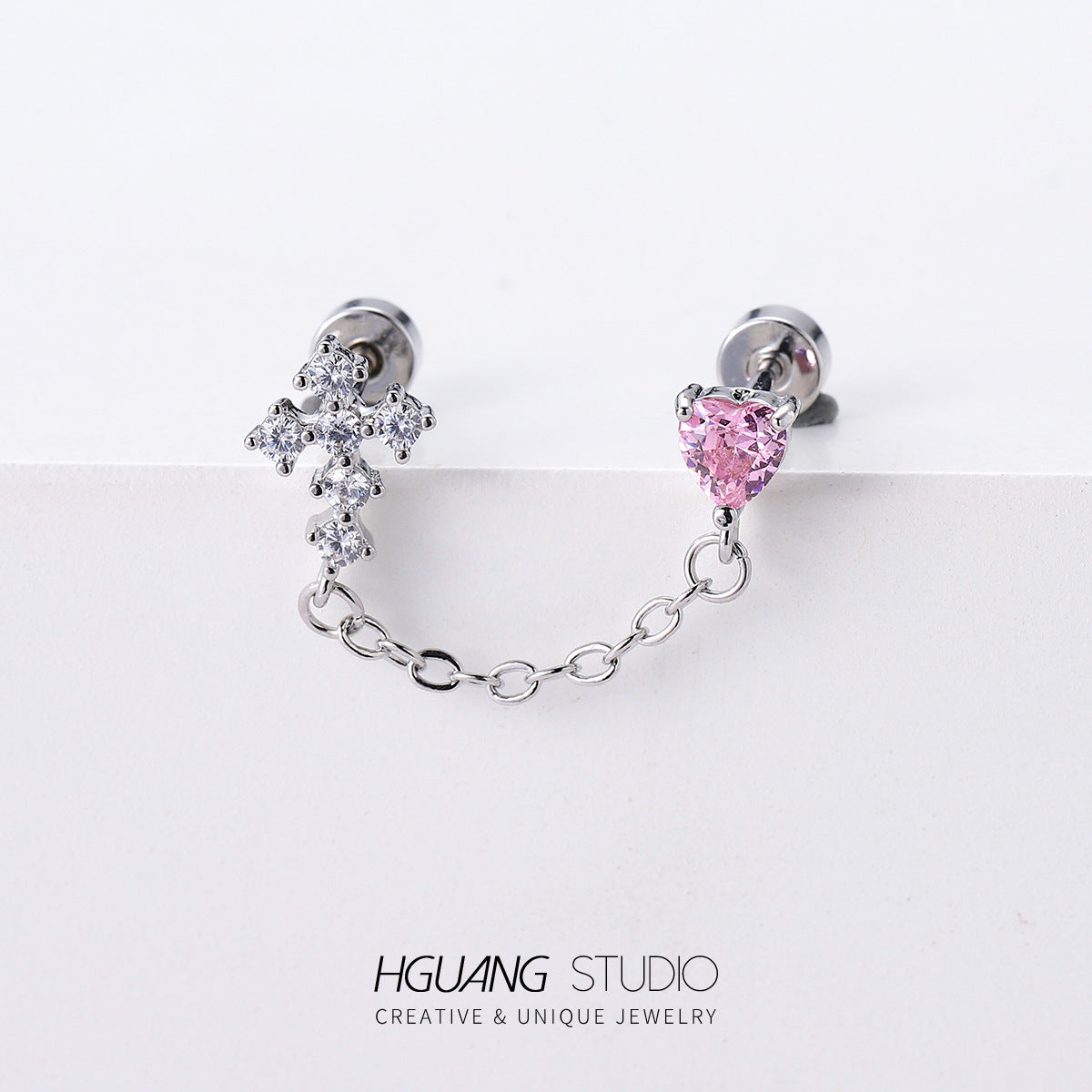 Titanium Steel Gold Ear Bone Pairs Earrings