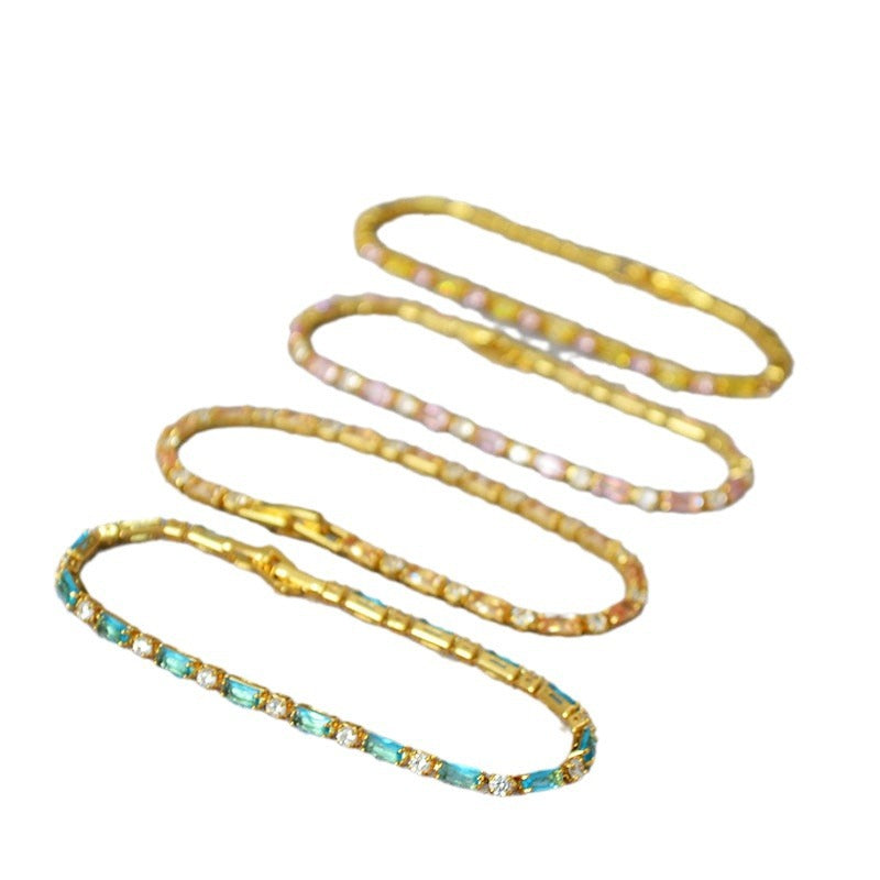 Design Contrasting Color Zircon Light Luxury Bracelets