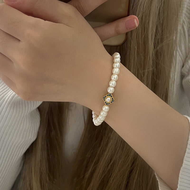 Twin Pearl Light Luxury Minority Exquisite Elastic Bracelets