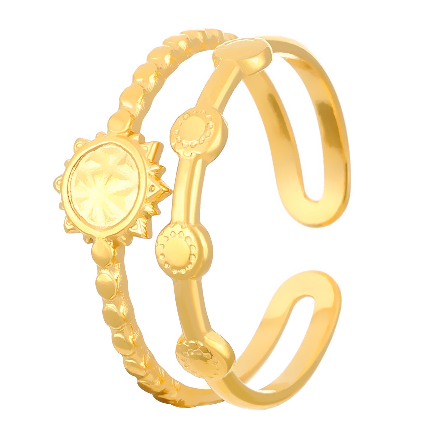 Advanced Exaggerated Stainless Steel Female Flower Rings