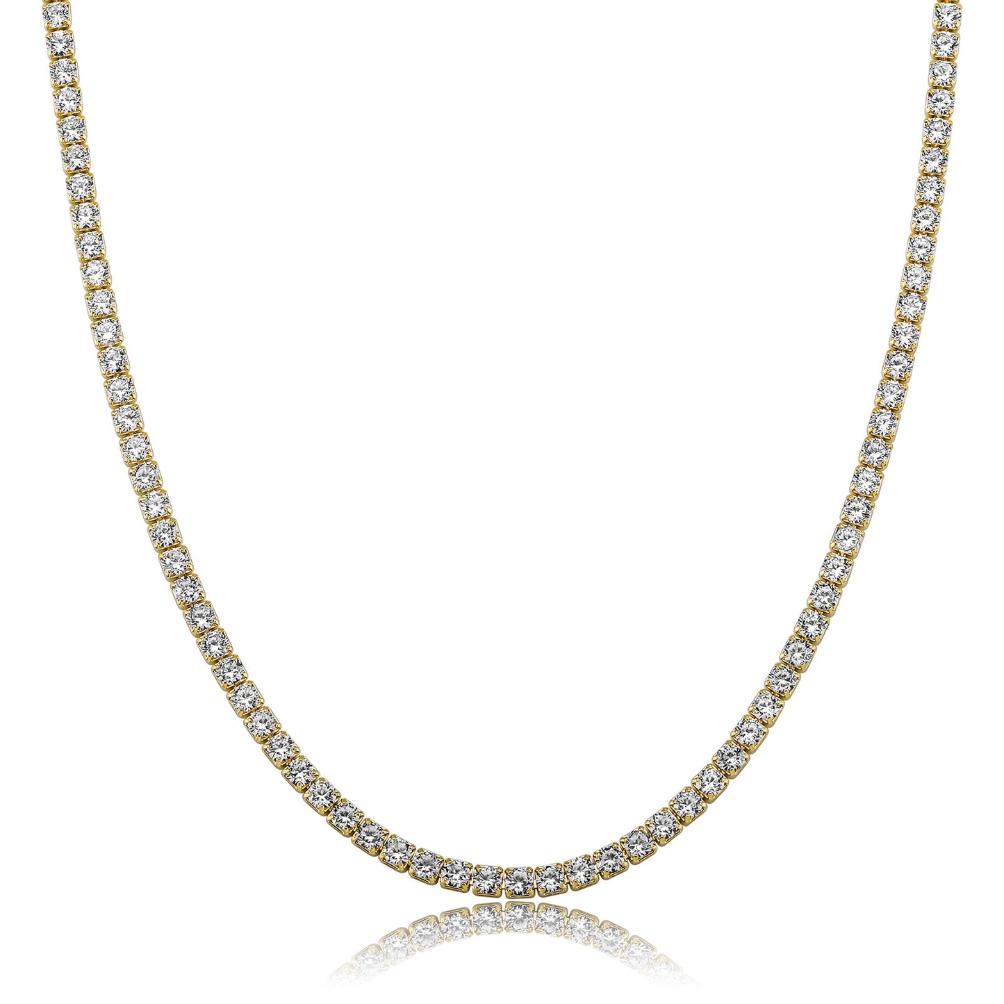 Hip Hop Gang Drill Zircon Tennis Necklaces