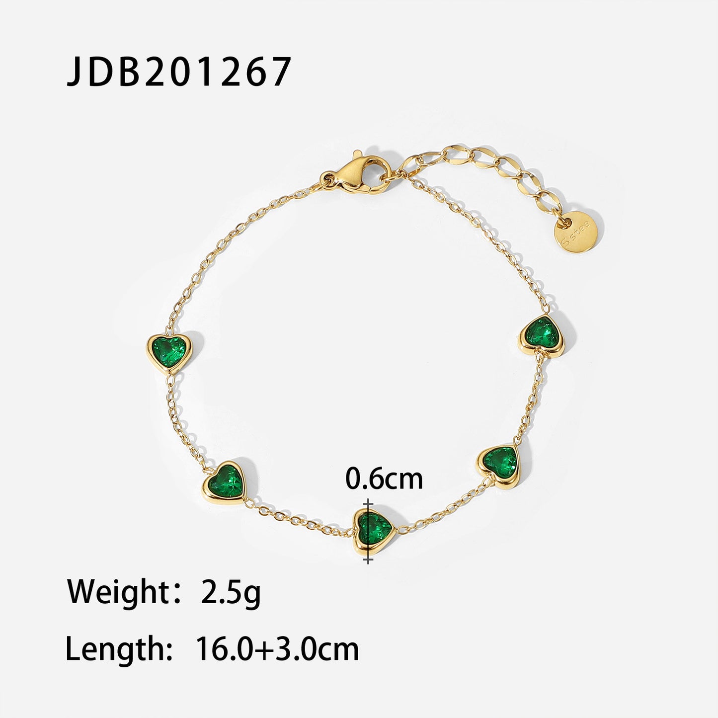 French Minority Design Zircon Green High-grade Light Bracelets