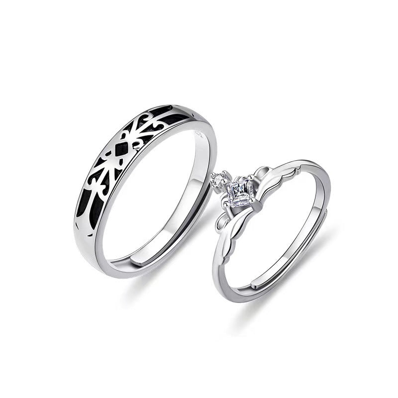 Women's & Men's Couple Fashionable Temperamental Style Inlaid Zircon Rings