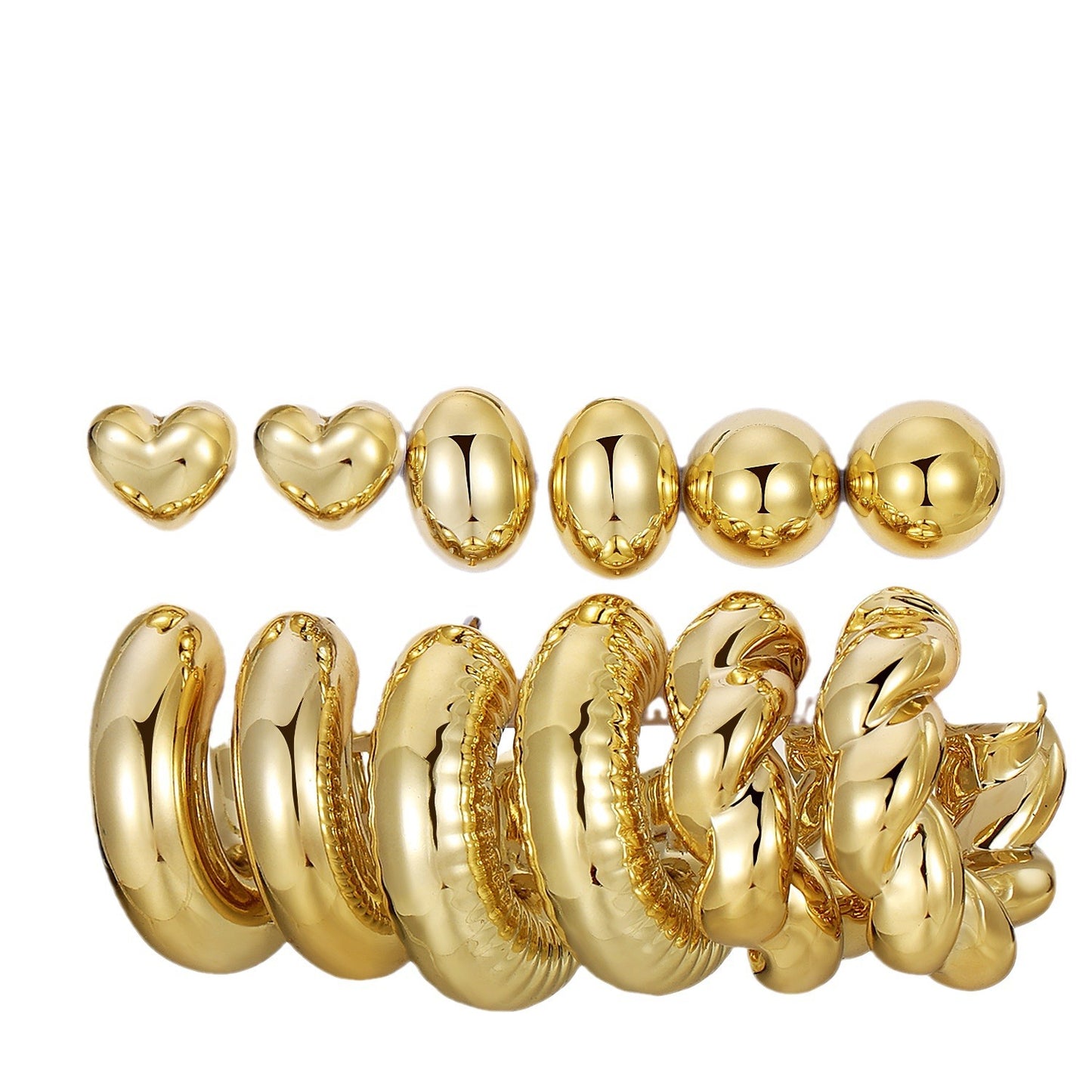 Golden Personality Water Drop Creative Complex Earrings