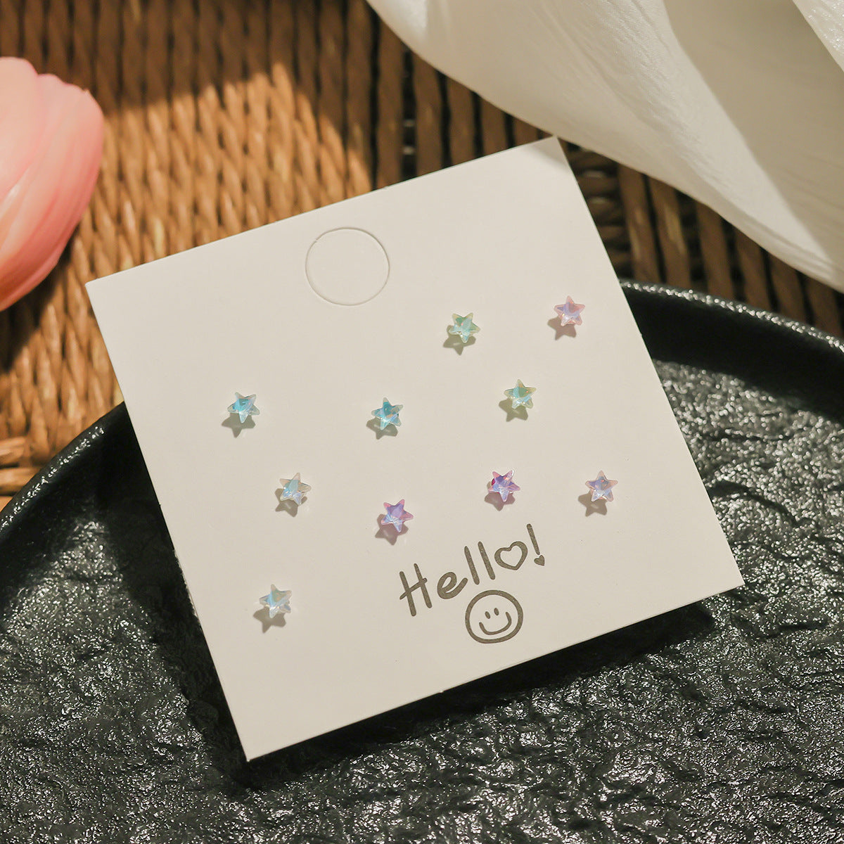 Super Shiny Laser Colorful Small Ear Rings